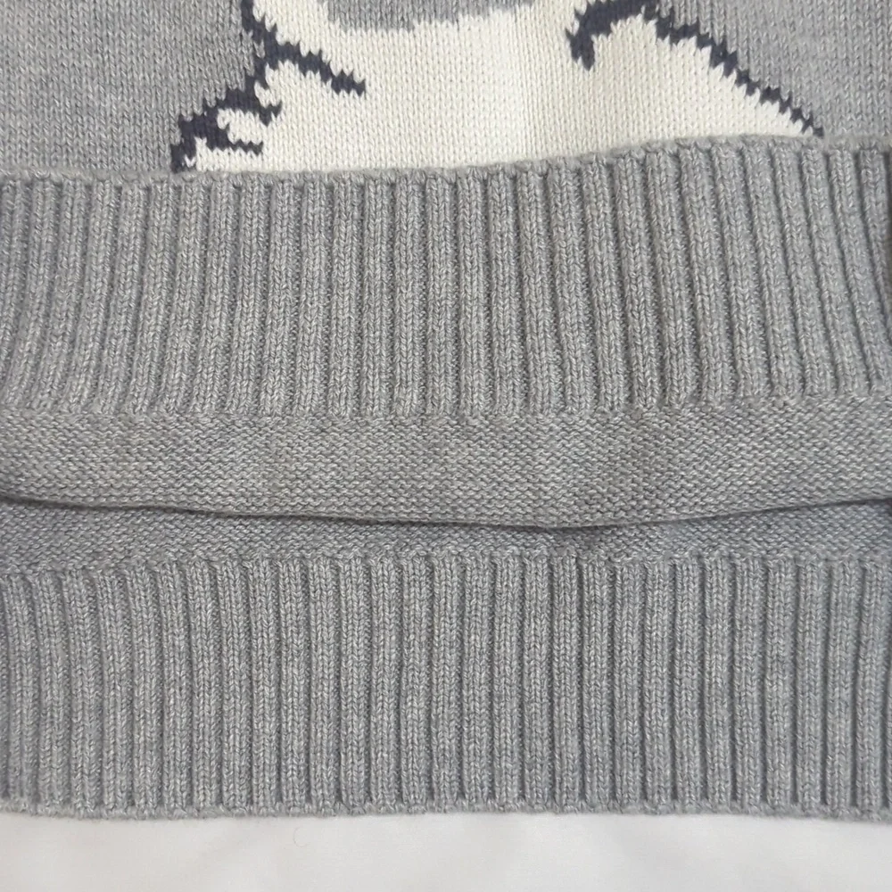 Gymboree Yeti Abominable Snowman Boy's Pullover Sweater, Color Grey/White Sz M